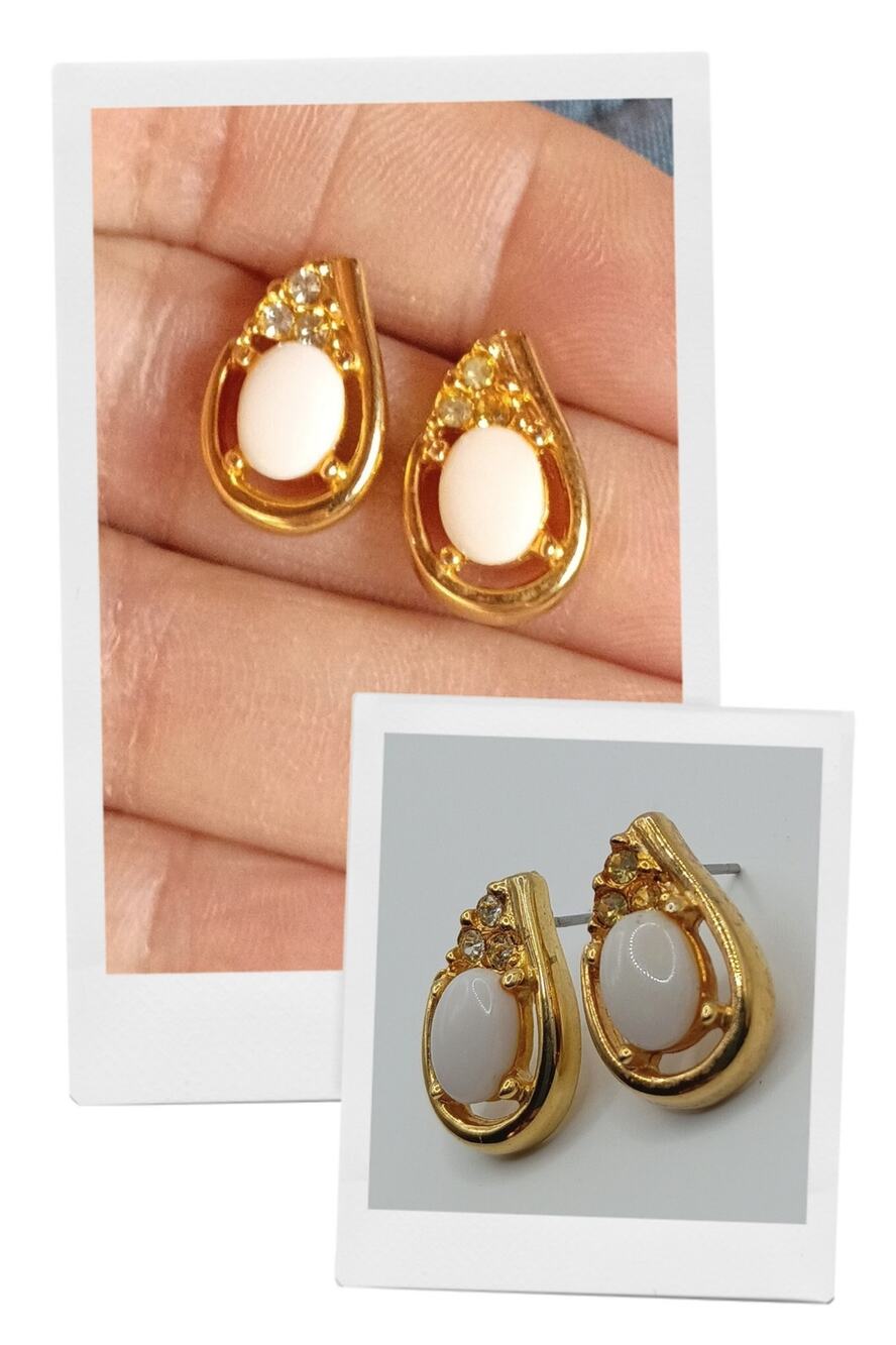 Vintage Opal Gold Plated Earrings
